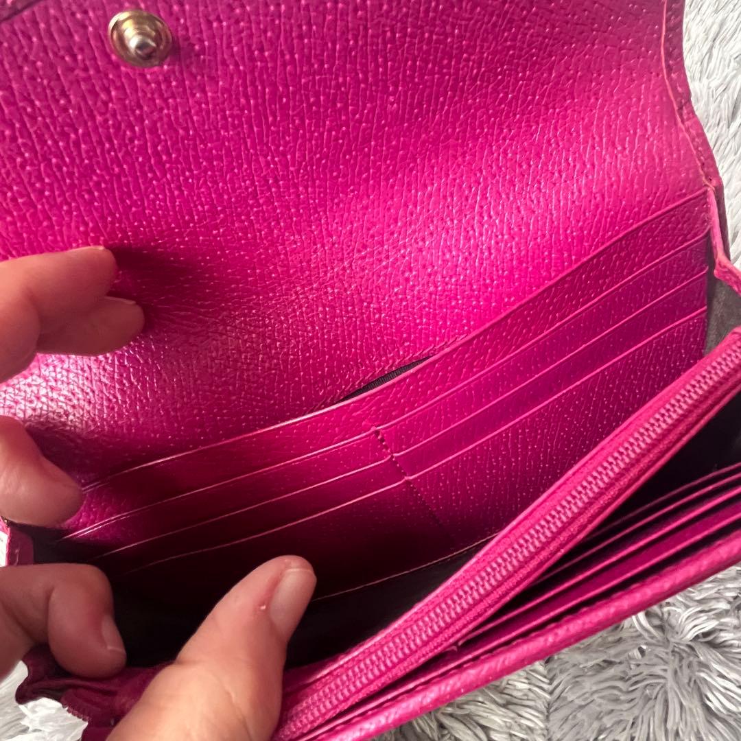 良品✨GUCCI GGキャンバス　長財布　インターロッキング　パープル