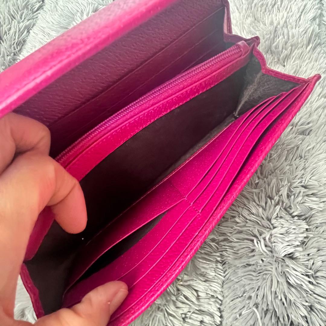 良品✨GUCCI GGキャンバス　長財布　インターロッキング　パープル