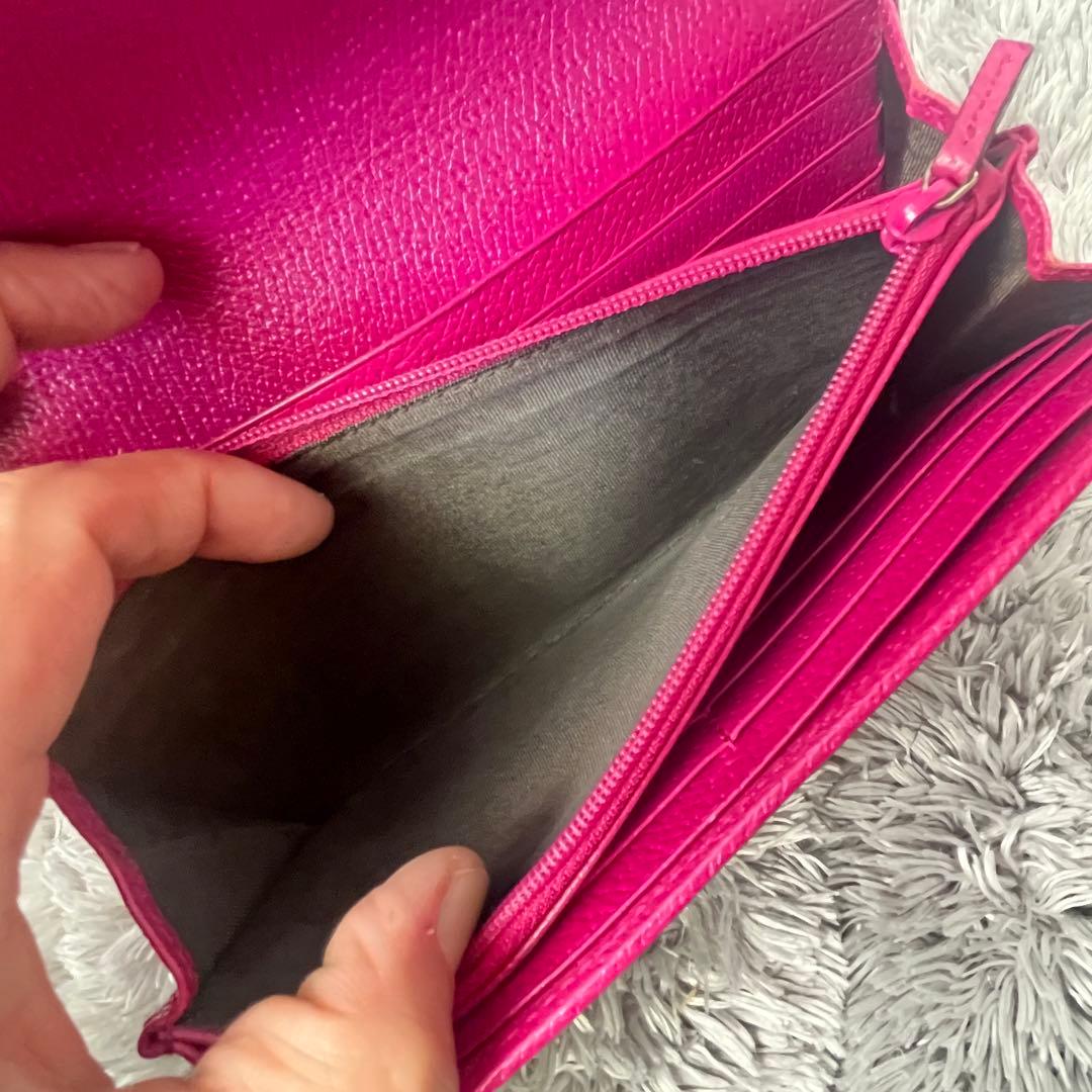 良品✨GUCCI GGキャンバス　長財布　インターロッキング　パープル