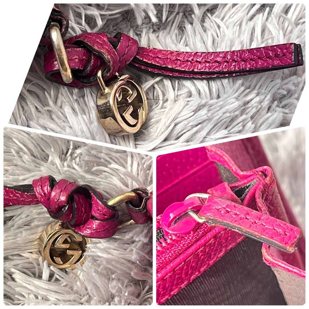 良品✨GUCCI GGキャンバス　長財布　インターロッキング　パープル