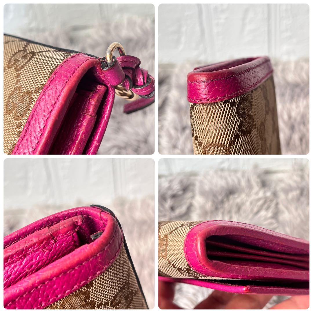 良品✨GUCCI GGキャンバス　長財布　インターロッキング　パープル