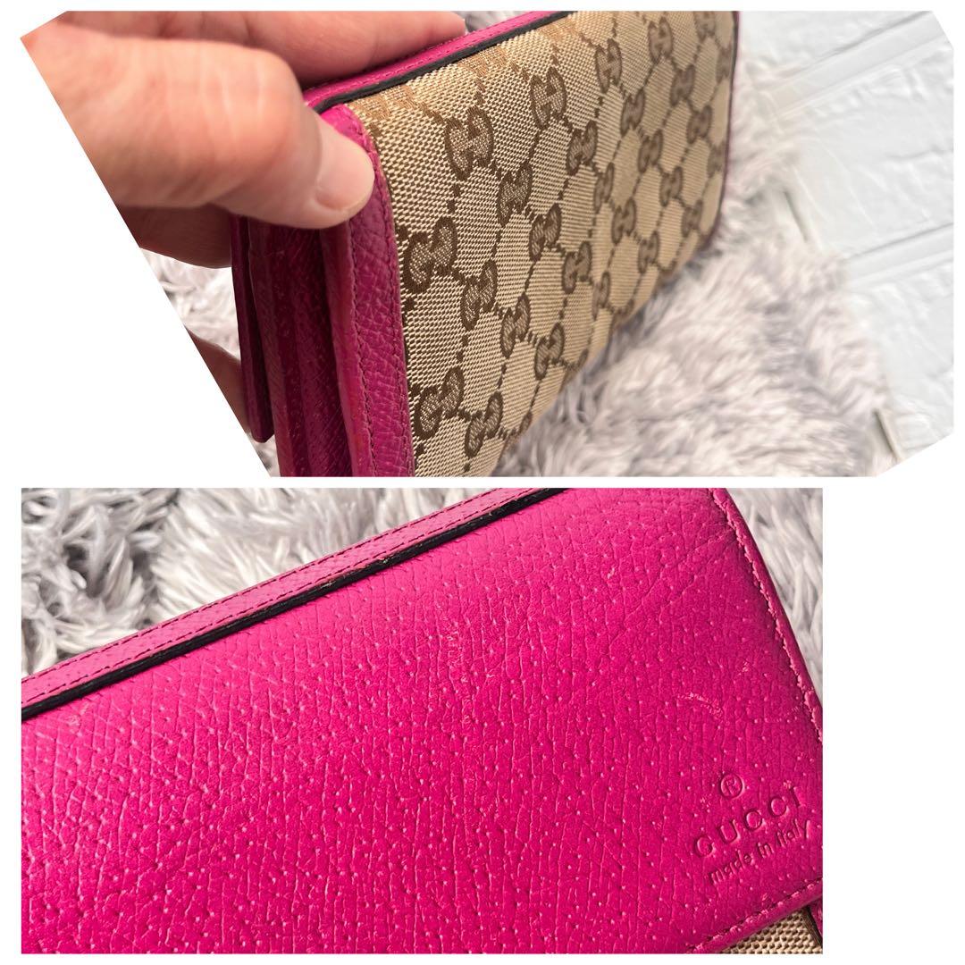 良品✨GUCCI GGキャンバス　長財布　インターロッキング　パープル