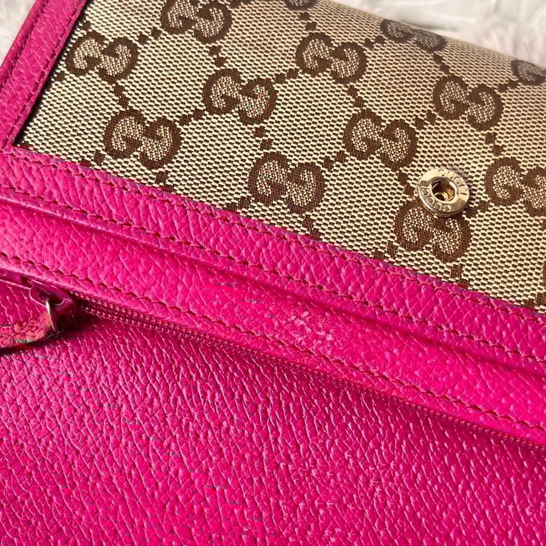 良品✨GUCCI GGキャンバス　長財布　インターロッキング　パープル