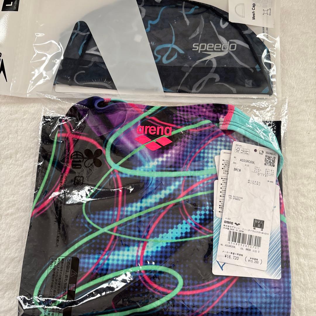 新品　レディース　アリーナ　競泳水着　Oサイズ Fina アクアレーシング