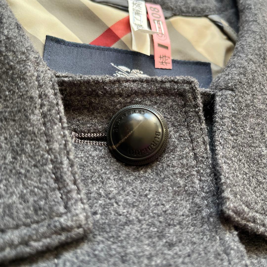 【美品】《BURBERRY LONDON》ポンチョ風 ウール ショート コート