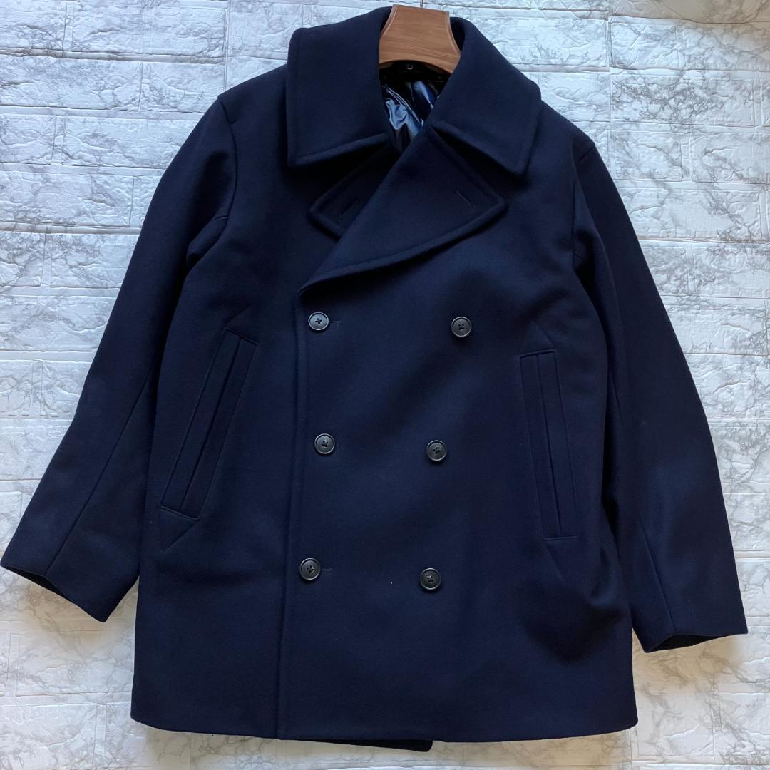 極美品 ユニクロ +J ウールブレンドオーバーサイズピーコ ート