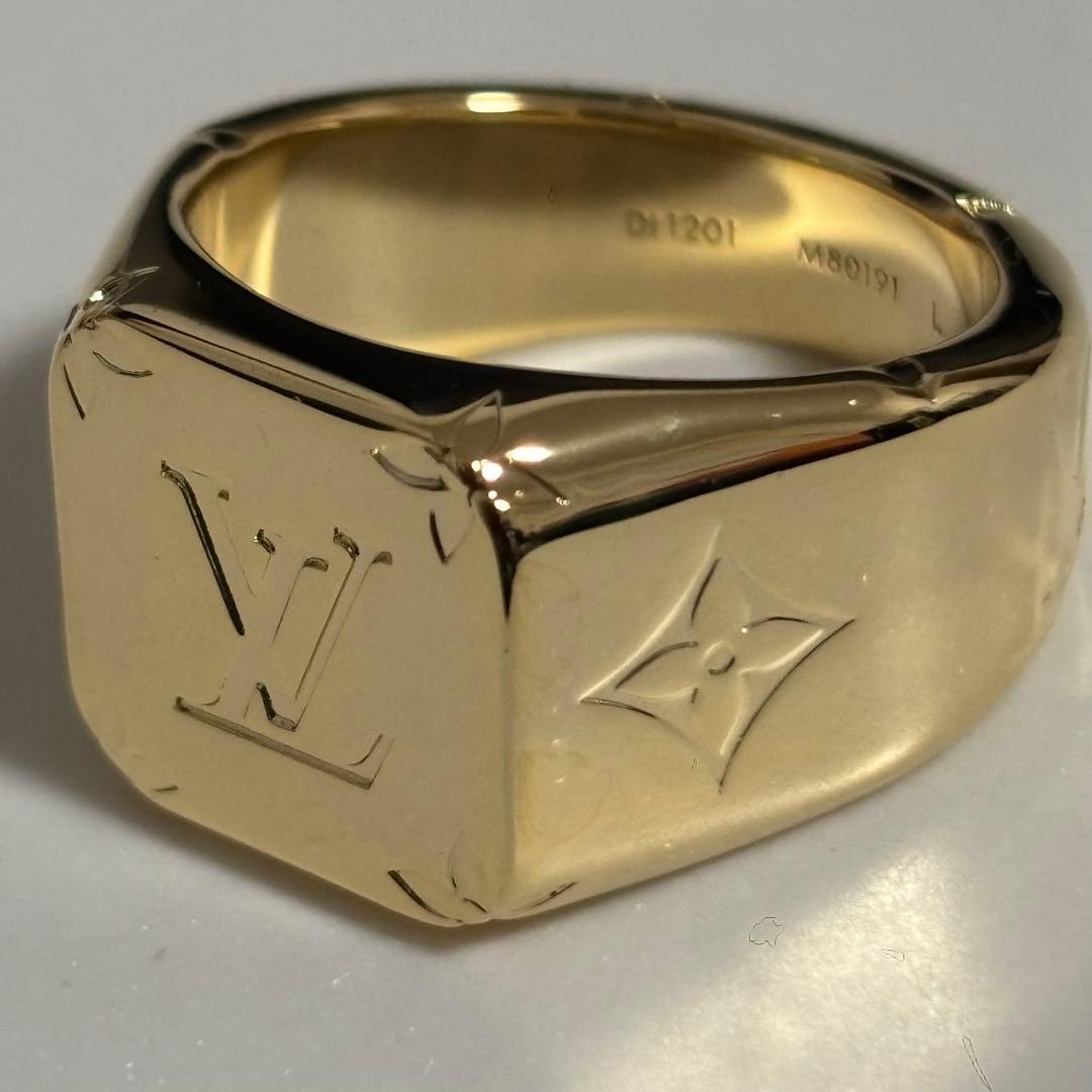 LOUIS VUITTON シグネットリング　極美品　モノグラム　21号　刻印L