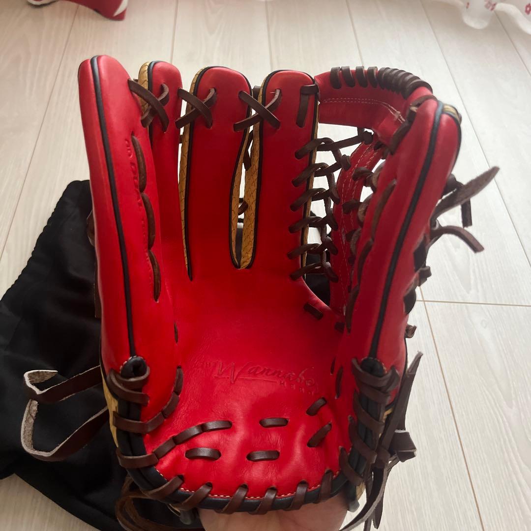 Wilson 野球グローブ レッド/ゴールド　左用軟式