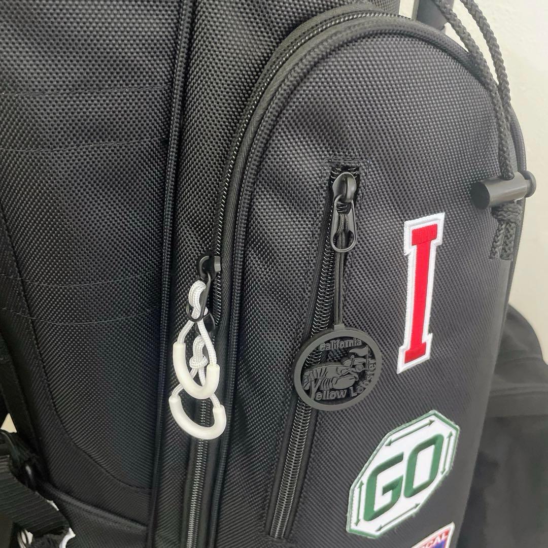 数量限定　完売品　ほぼ未使用　イエローロブスター　キャディバッグ　ブラック