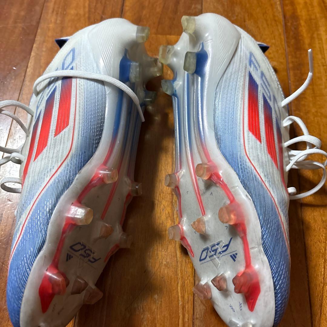 25.5cm adidas F50 サッカーシューズ ホワイト/レッド/ブルー