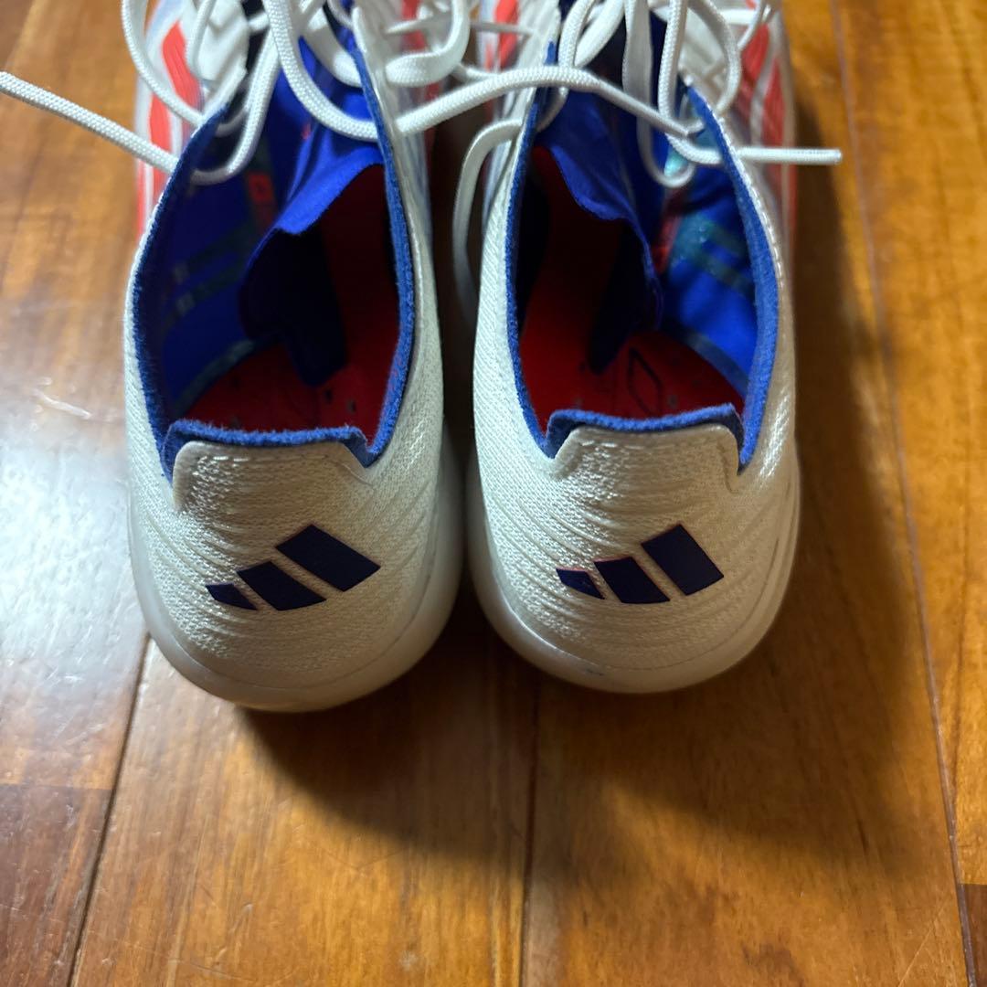 25.5cm adidas F50 サッカーシューズ ホワイト/レッド/ブルー