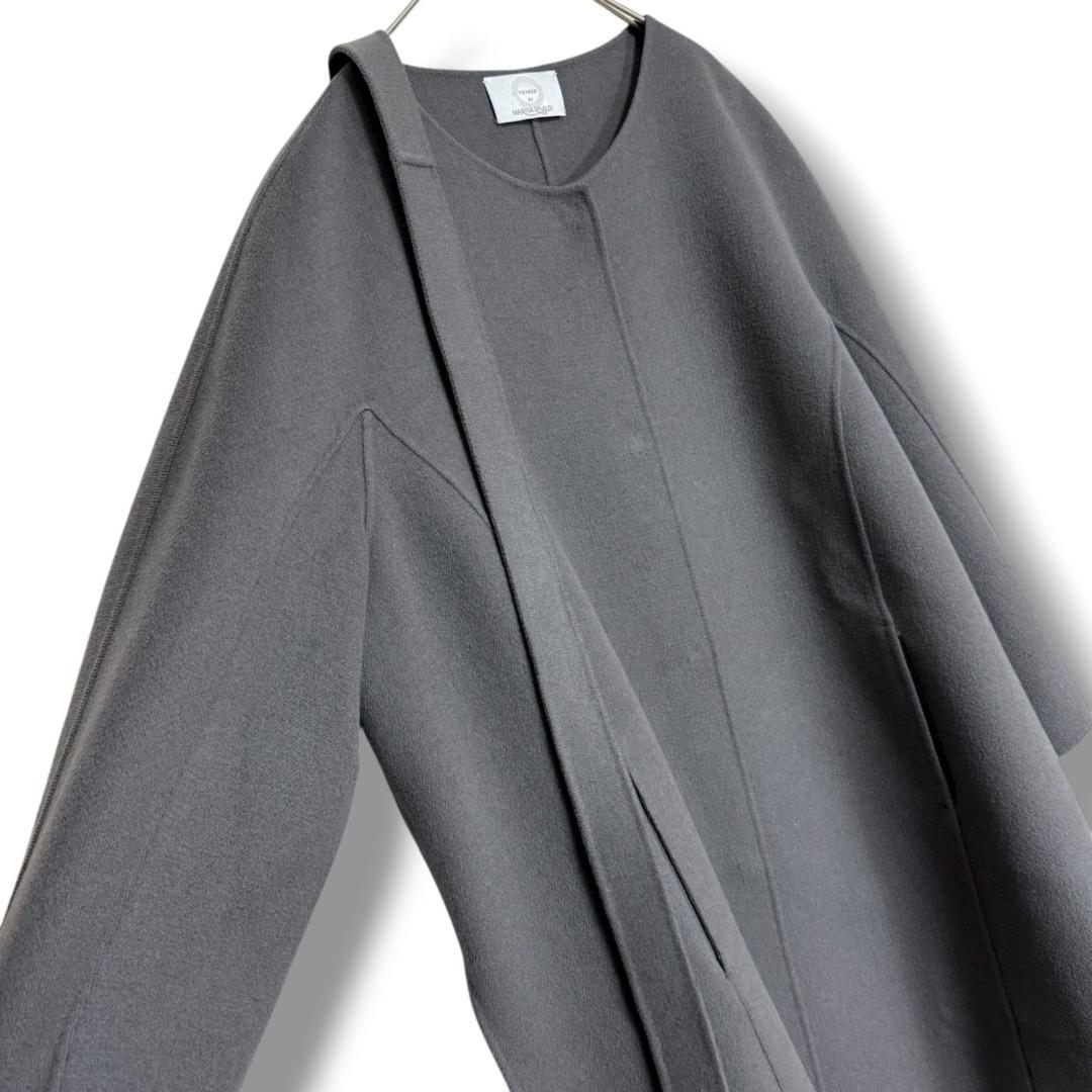 美品 MaxMara バージンウール＊カシミヤ ダブルフェイス フーデット