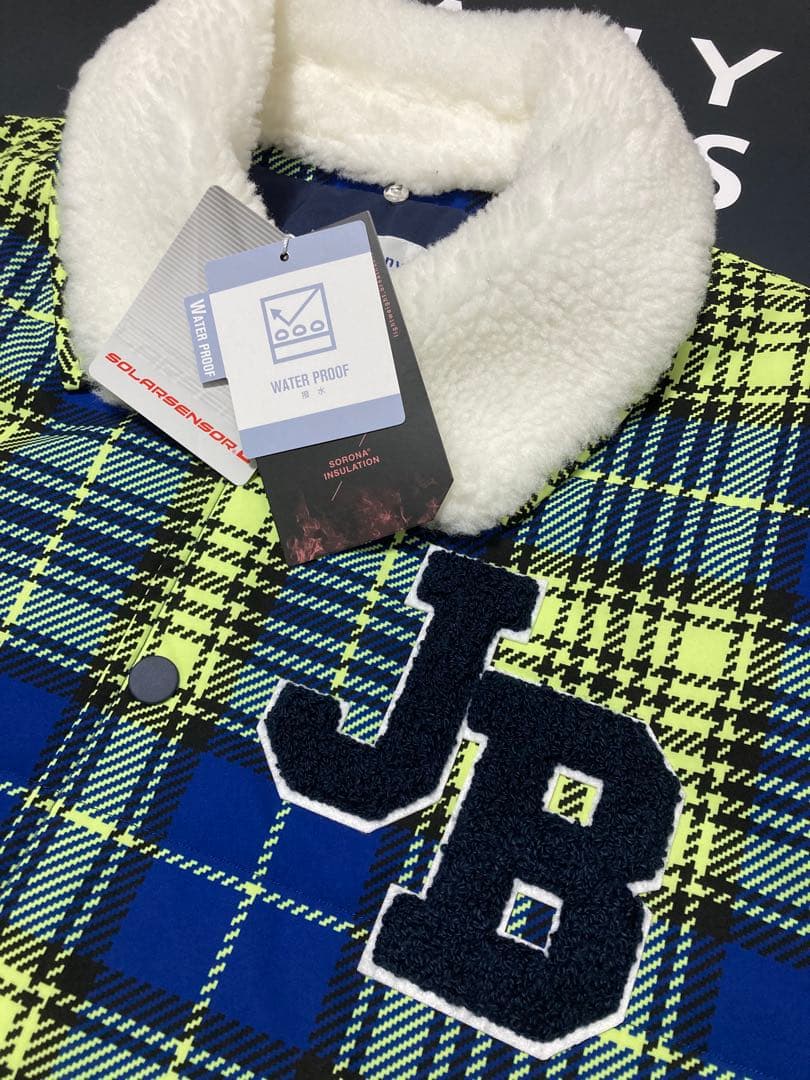 新品 ジャックバニー 2WAYストレッチタフタ ボア襟ブルゾン(6)LL/黄