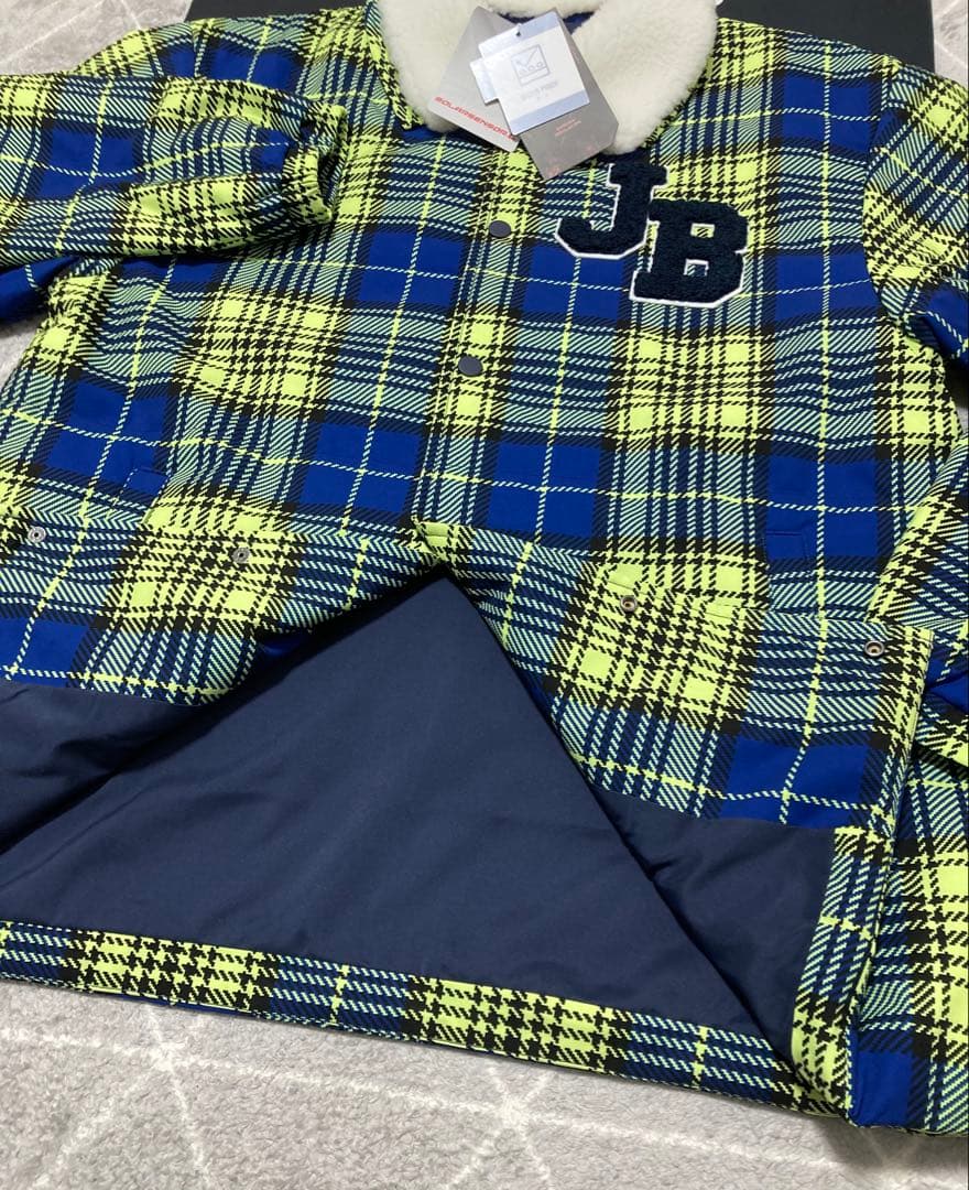 新品 ジャックバニー 2WAYストレッチタフタ ボア襟ブルゾン(6)LL/黄