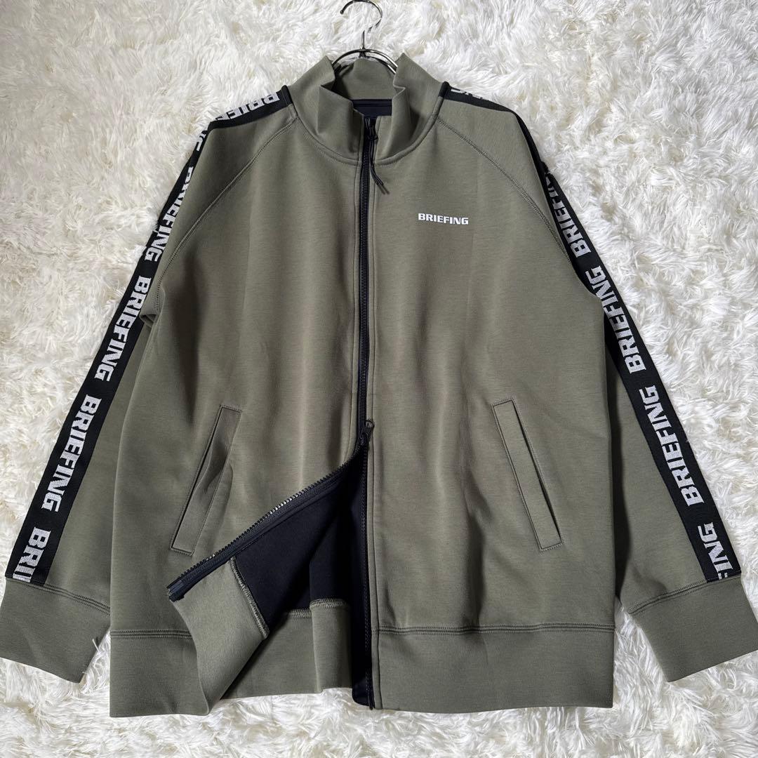 BRIEFING フリースジャケット ダブルジップ ロゴ ゴルフ L オリーブ