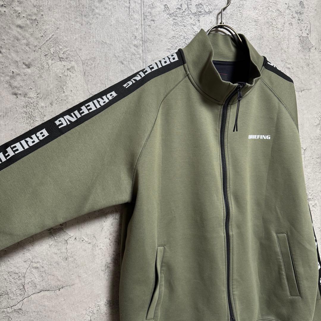 BRIEFING フリースジャケット ダブルジップ ロゴ ゴルフ L オリーブ