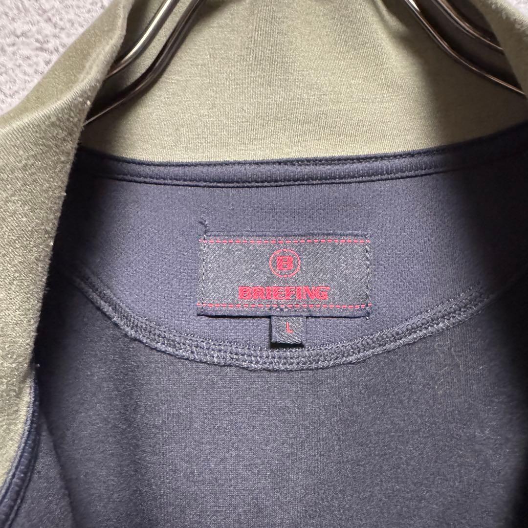 BRIEFING フリースジャケット ダブルジップ ロゴ ゴルフ L オリーブ