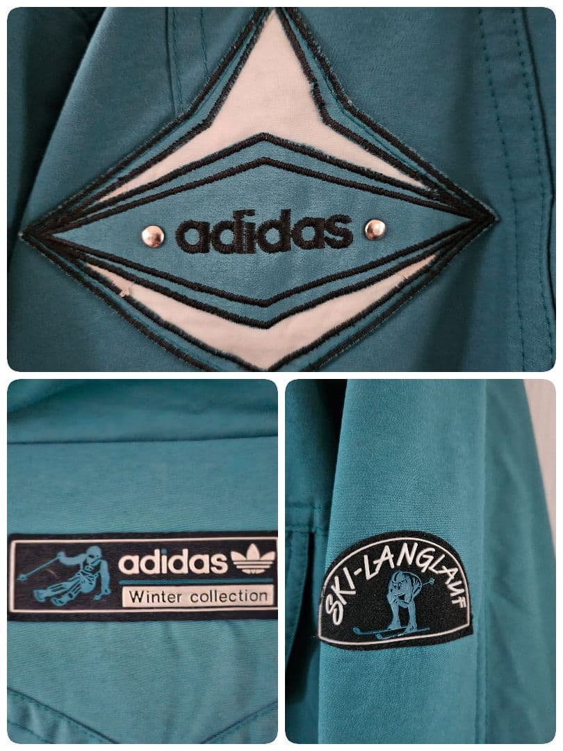【超希少】アディダス スキーウェア ジャケット ヴィンテージ グリーン L