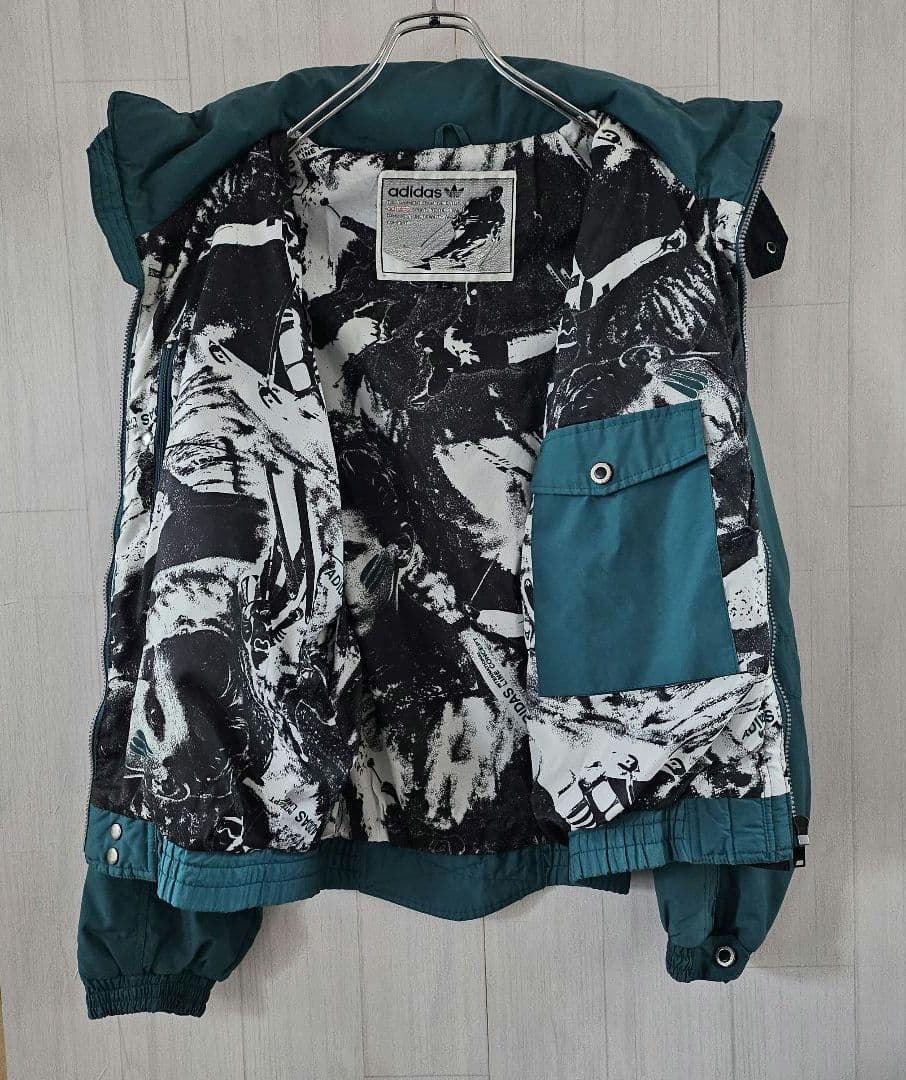 【超希少】アディダス スキーウェア ジャケット ヴィンテージ グリーン L