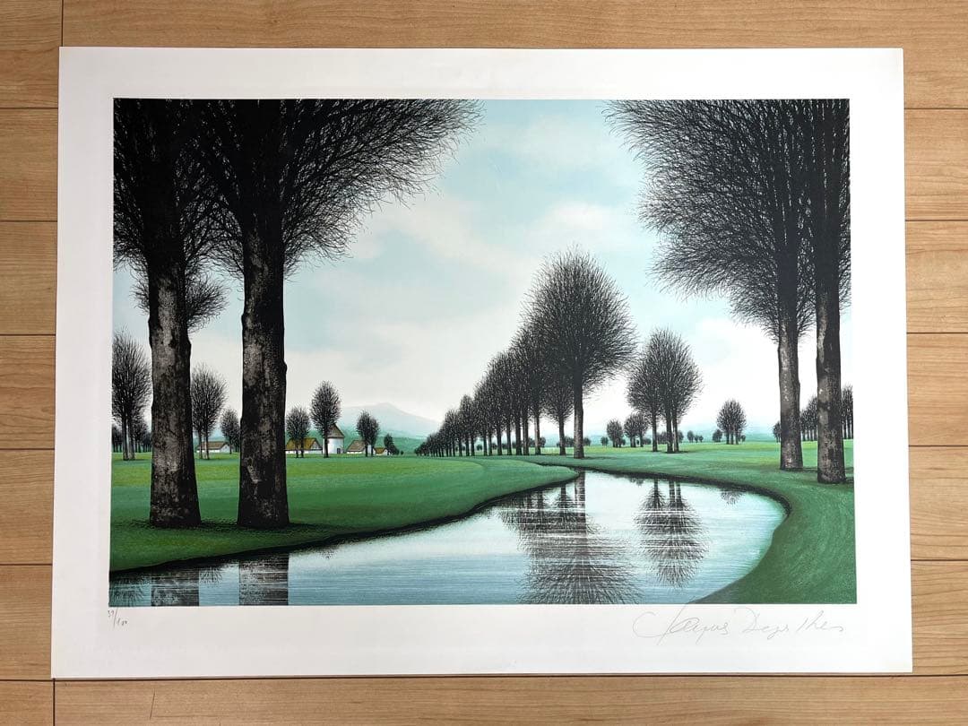 ジャック・デペルト「ブルアールのキャナル」リトグラフ 直筆サイン有