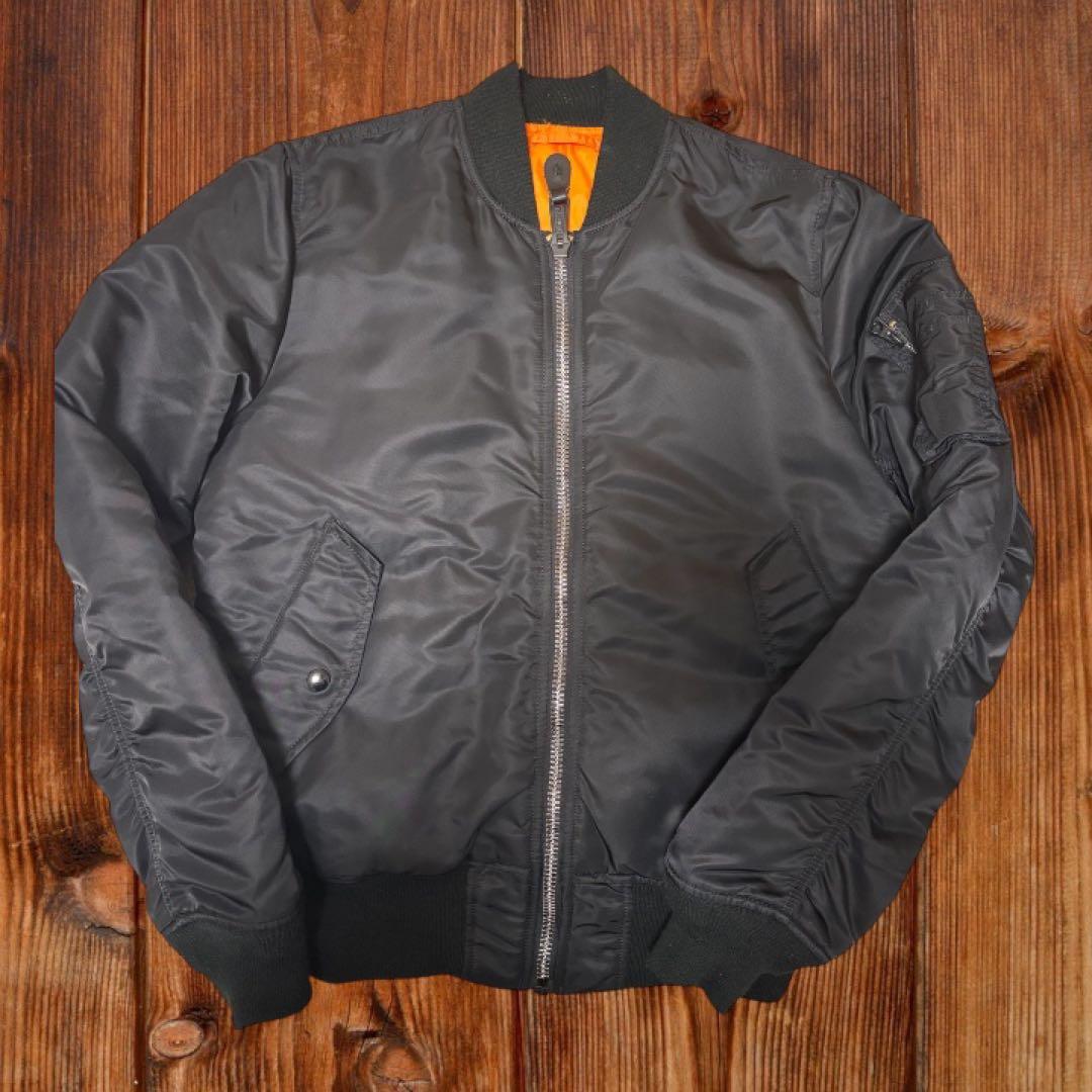 ALPHA リバーシブル MA-1 フライトジャケット 黒 ブラック アメカジ