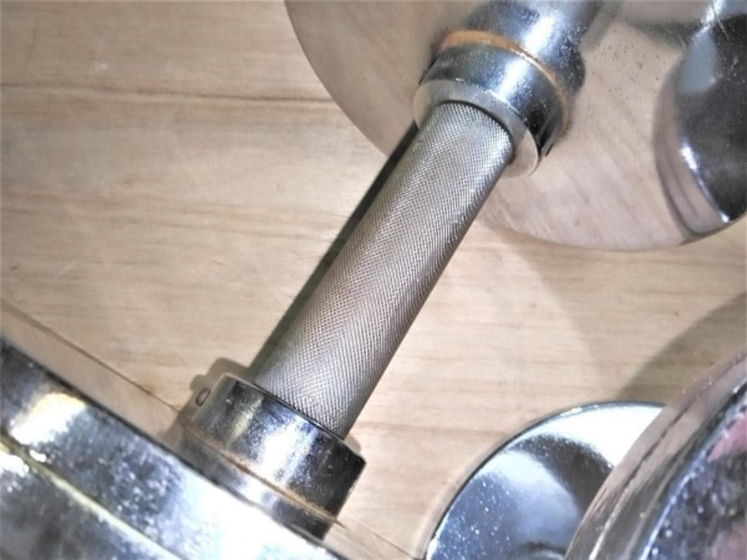 [手渡し限定]　重量固定式　クローム・ダンベル 12.5kg(ペア) 　中古品