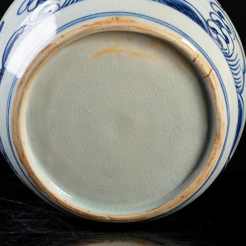 中国 青花 花卉魚波文瓶 壷 N R5755