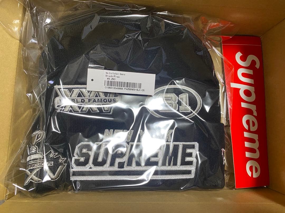 Supreme x New Era Football Beanie ブラック