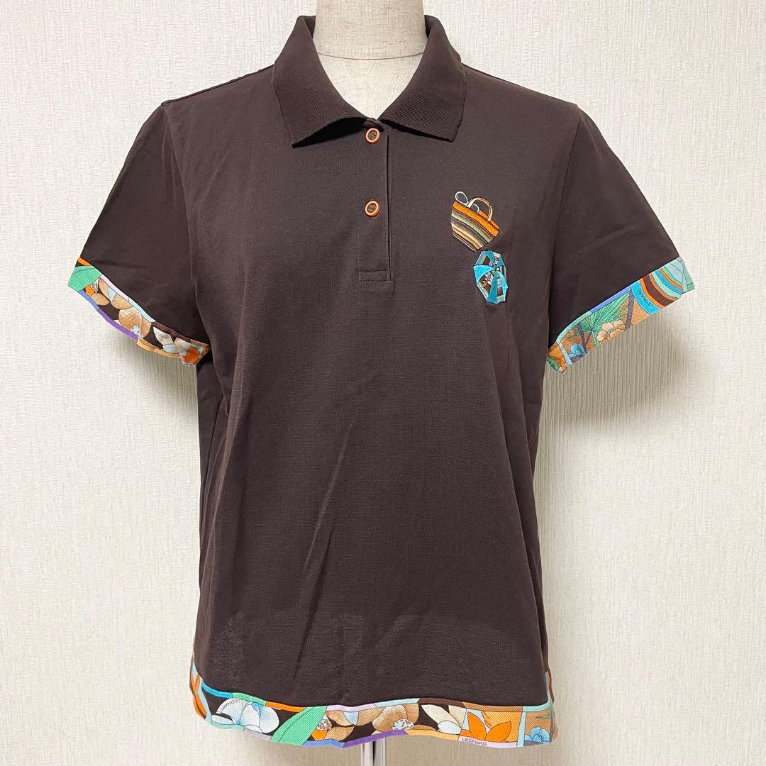 LEONARD SPORT レオナール 半袖 ポロシャツ 花柄 刺繍 44 美品 - メルカリ