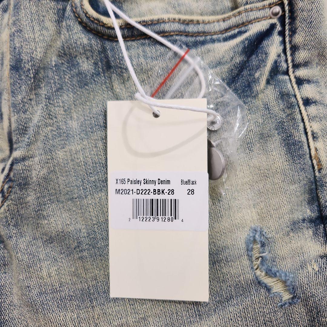 パンツ mnml X165 PAISLEY SKINNY DENIM BLUE
