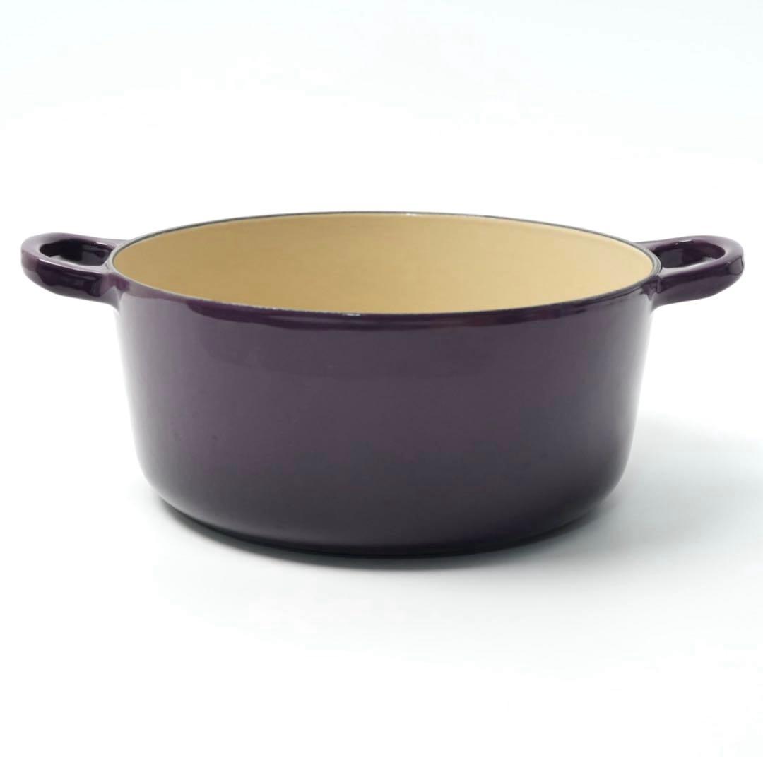 【美品】LE CREUSET　ココット ロンド カシス　22cm