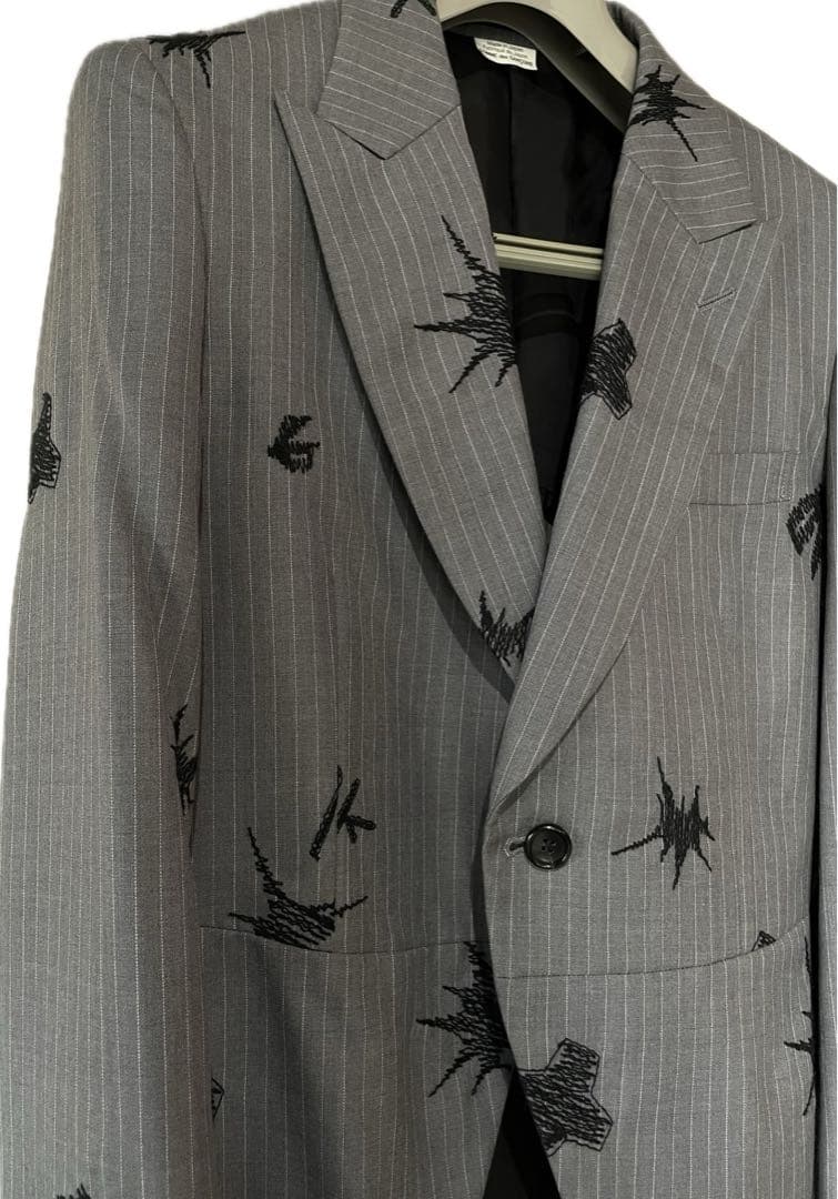 コムデギャルソン オムプリュス15ss セットアップ　鈴木ヒラク　刺繍