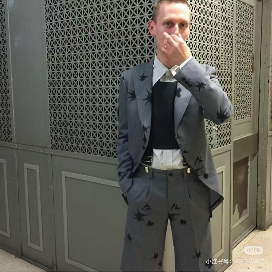 コムデギャルソン オムプリュス15ss セットアップ　鈴木ヒラク　刺繍