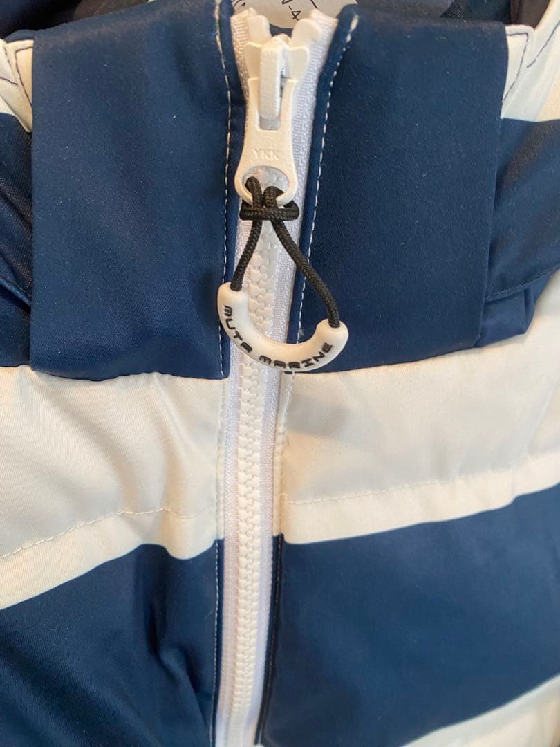 正規 品ファッション - ストライプ ダウンジャケット フード付き ムータ