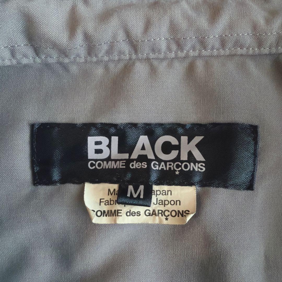 《美品》24ss ブラック コムデギャルソン ポリ縮 オーバーサイズ シャツ M
