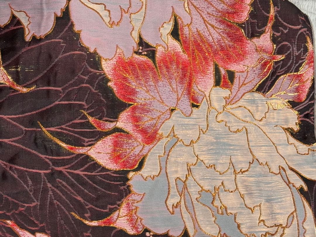 大人兵児帯【スノーホワイト　プラチナシルバー】【篤姫】【シャクヤク紅】