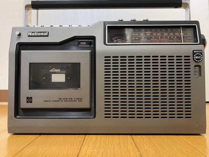松下電器 ラジカセ RQ-545 動作品。 電源コードとワイヤレスマイク付き