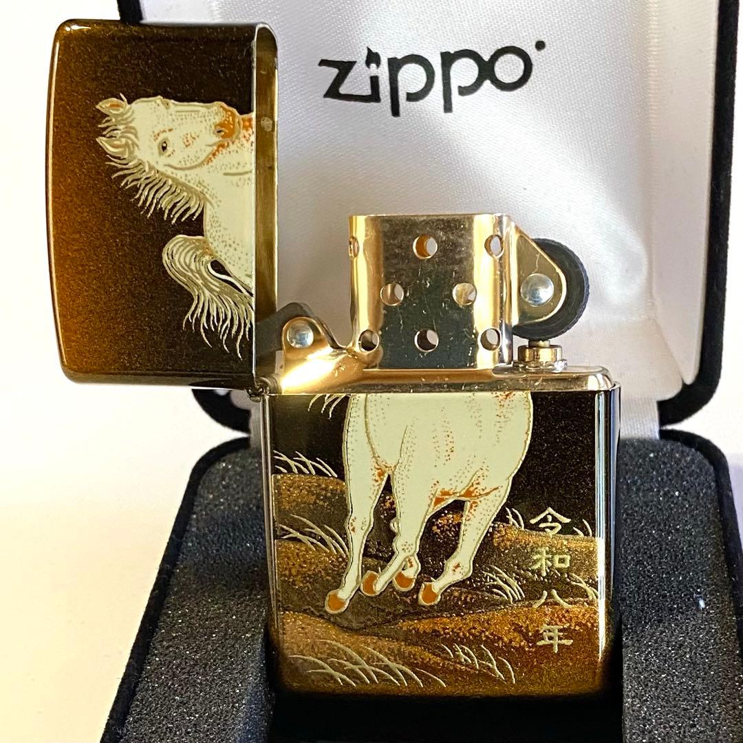 新品 Zippo 2026年 干支 午 本金蒔絵 ウマ 縁起物 和柄 ジッポー