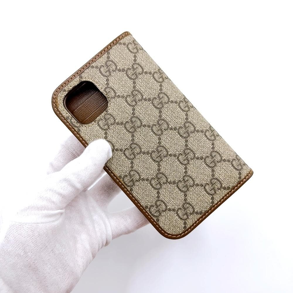 ◇グッチ◇760184/PVC/レザー/GGスプリーム/iPhone15ケース