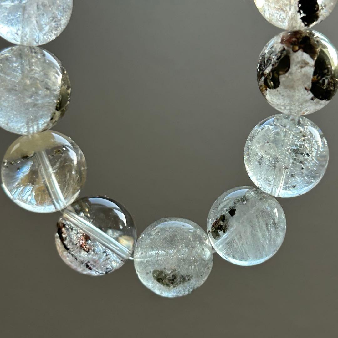 【新品未使用】キューブパイライトインクォーツ ブレス13.7mm 内径17cm