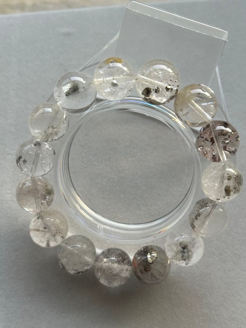 【新品未使用】キューブパイライトインクォーツ ブレス13.7mm 内径17cm