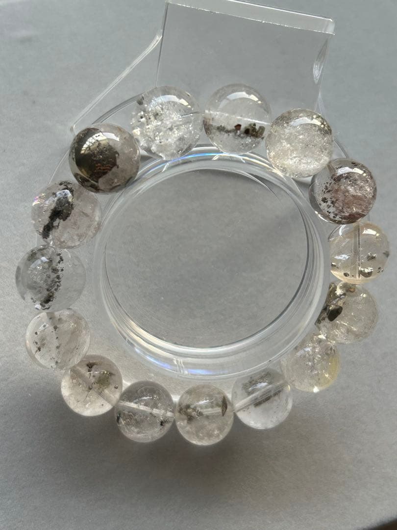 【新品未使用】キューブパイライトインクォーツ ブレス13.7mm 内径17cm