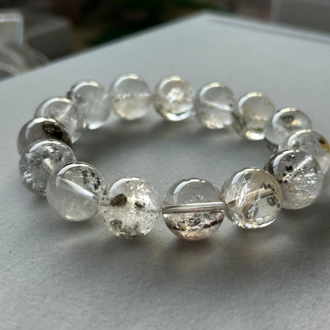 【新品未使用】キューブパイライトインクォーツ ブレス13.7mm 内径17cm