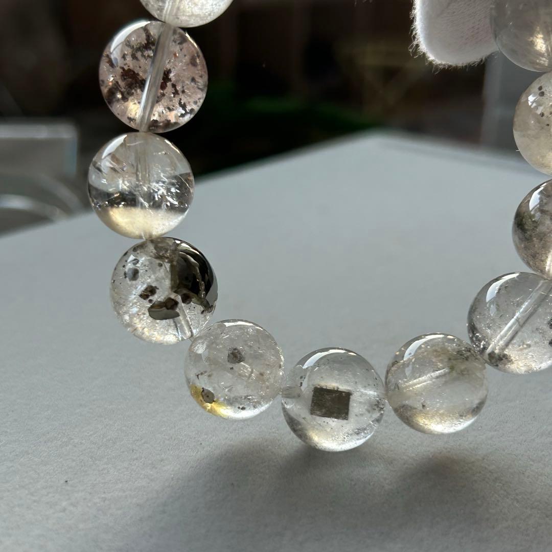 【新品未使用】キューブパイライトインクォーツ ブレス13.7mm 内径17cm