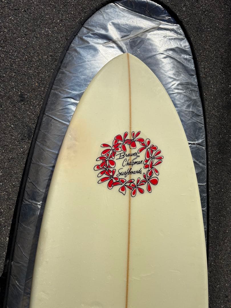 ホワイト ファンボード ラウンドスカッシュテール6.6簡易修理済み