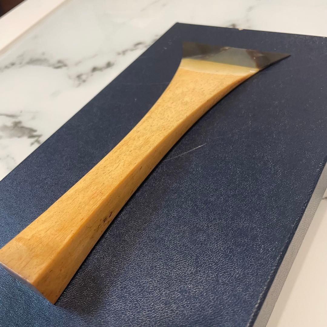 【希少品】象牙調 天然素材 べっ甲 じょんがら用 三味線撥 19.7cm