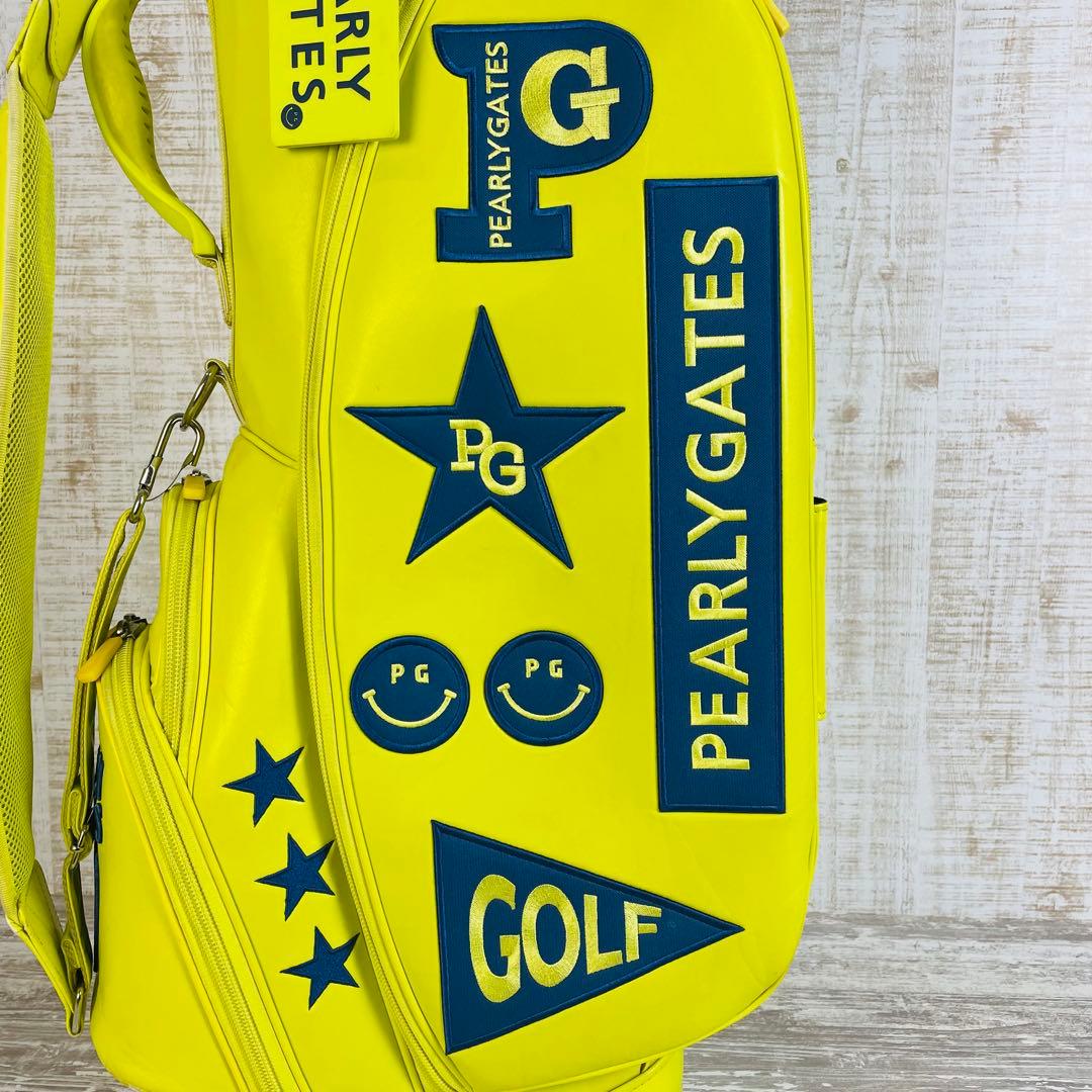 【限定モデル】パーリーゲイツ SMILEワッペンスタンド　キャディバッグ　ライム