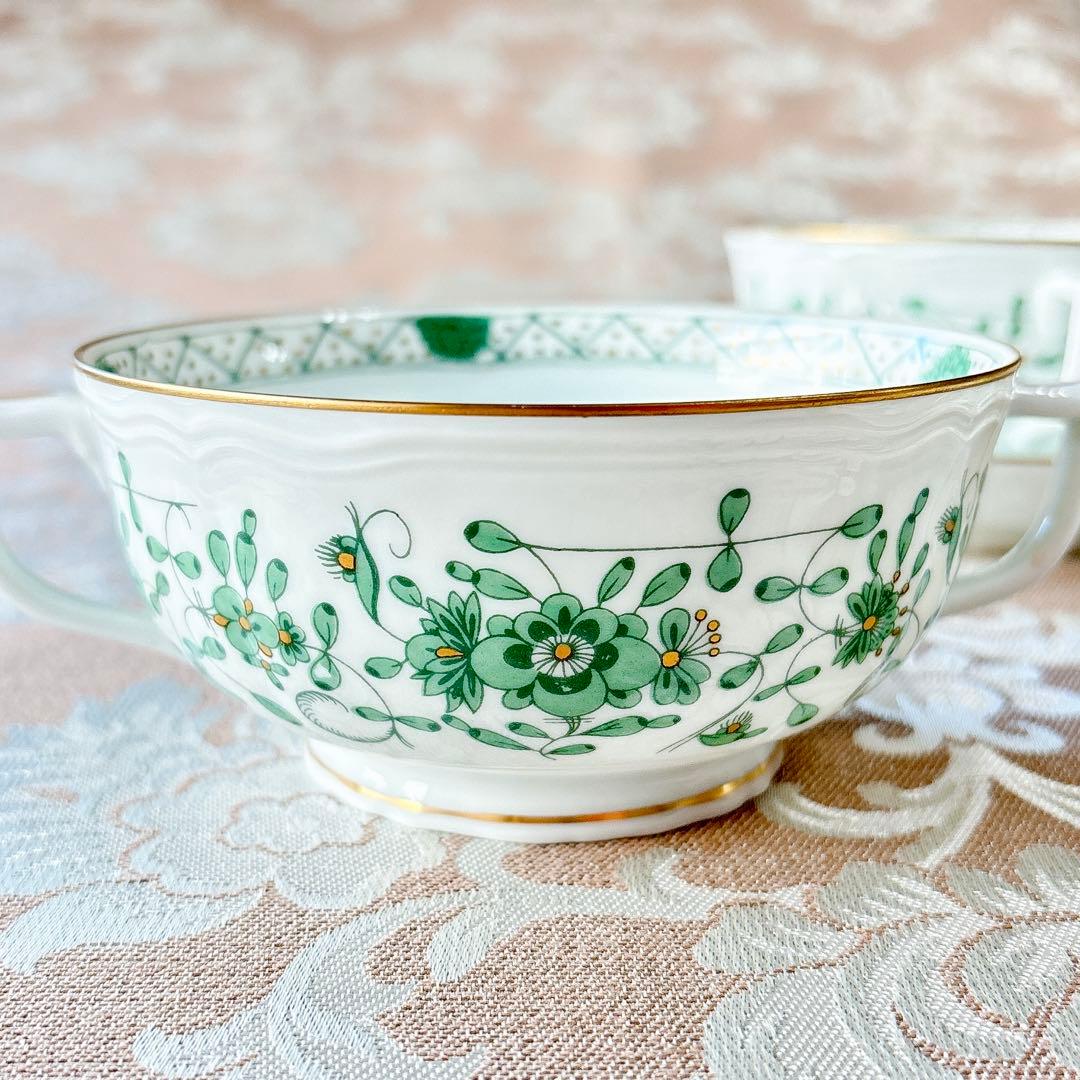 レア美品❤️レイノー❤️リモージュ❤️インドの華❤️スープカップ❤️ダブルハンドル❤️2客