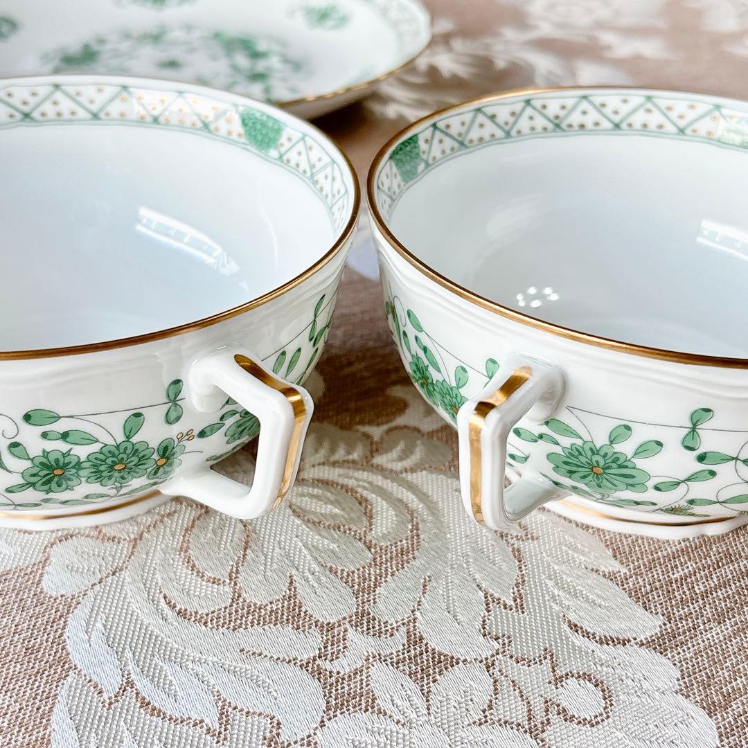 レア美品❤️レイノー❤️リモージュ❤️インドの華❤️スープカップ❤️ダブルハンドル❤️2客