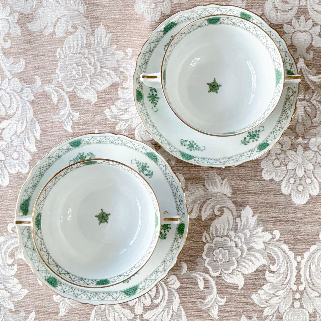 レア美品❤️レイノー❤️リモージュ❤️インドの華❤️スープカップ❤️ダブルハンドル❤️2客